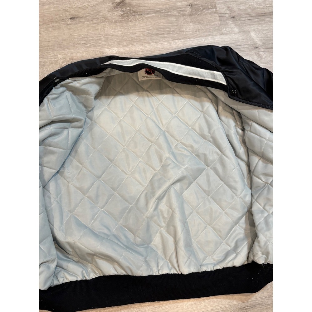 DeLong Los Angeles Kings‎ NHL Jacket Vintage Satin Bomber Full Snap L - Picture 4 of 5